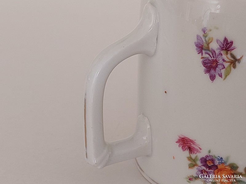 Old floral porcelain mug folk tea cup