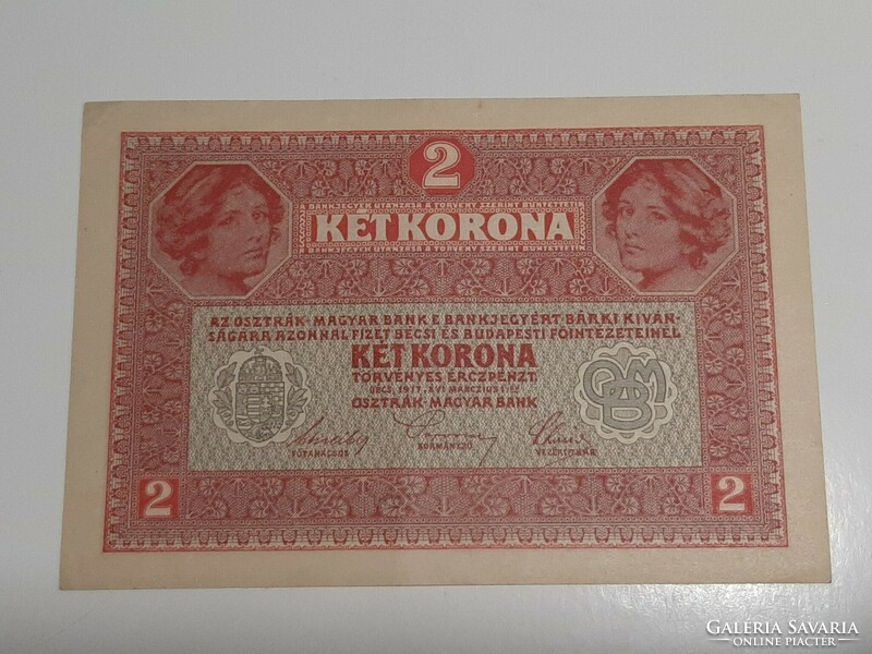 2 korona 1917  EF+ egy gyenge hajlás