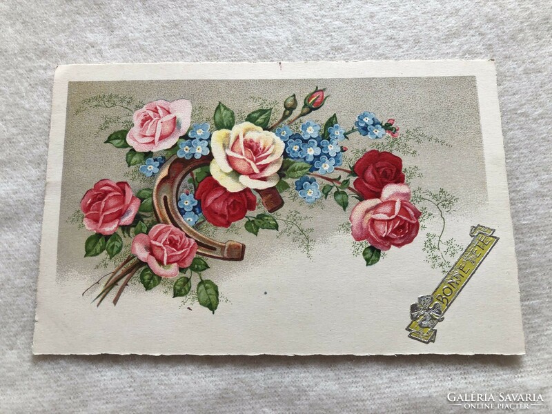 Antique, old litho postcard