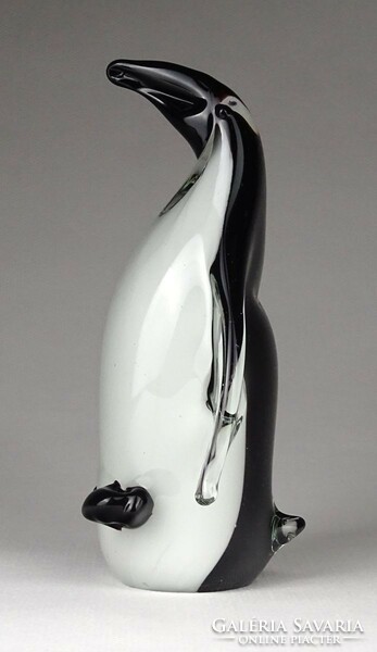 1K229 Régi hibátlan muránói fújt üveg pingvin 13.5 cm