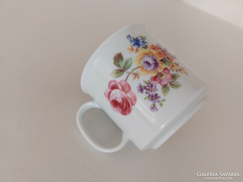 Régi Colditz porcelán virágos bögre retro teás csésze