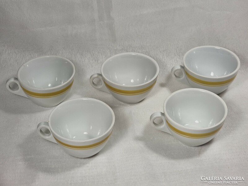 Ritka Zsolnay porcelán csészék/kávés csészék, sárga festéssel. öttorony jelzéssel 1970-es évek