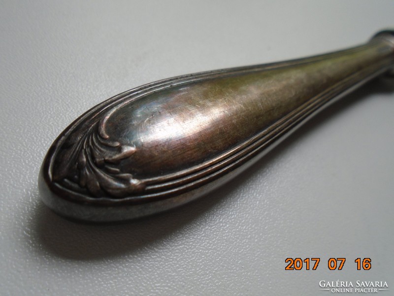 27 G silver wellner 90 art nouveau convex leaf pattern silver-plated knife with stainless blade