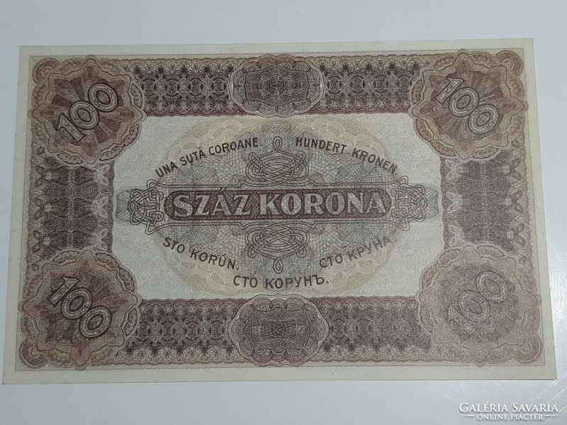 100 korona 1920 sorszámozott UNC