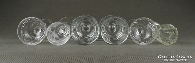 1K173 old mixed short drink stemmed glass set of 6 pieces