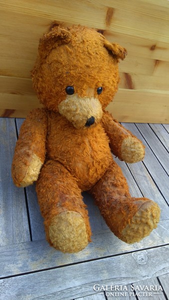 Humming old, antique, very kind face, brown-eyed teddy bear, teddy bear, 47 cm tall,