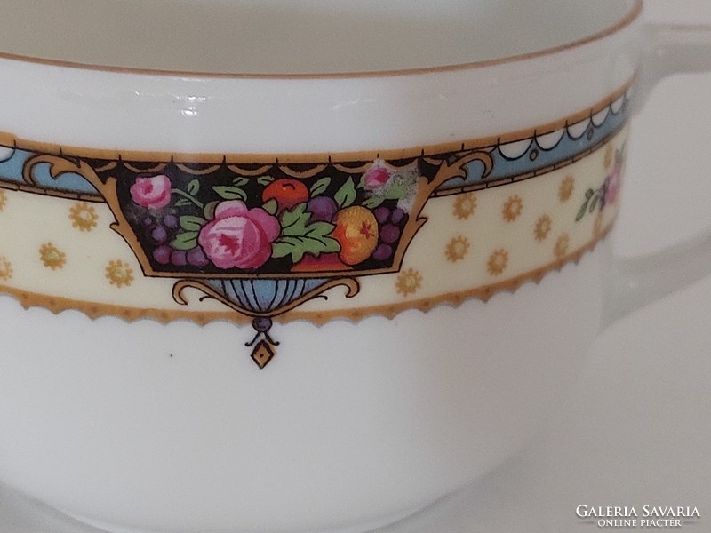 Régi Phoenix porcelán csésze rózsás gyümölcsös vintage bögre