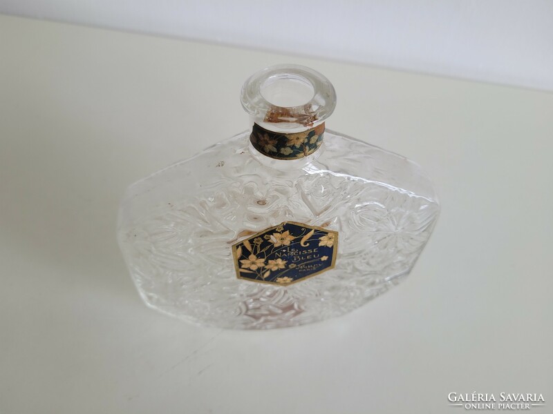 Old large size le narcisse bleu mury paris perfume bottle vintage label cologne bottle