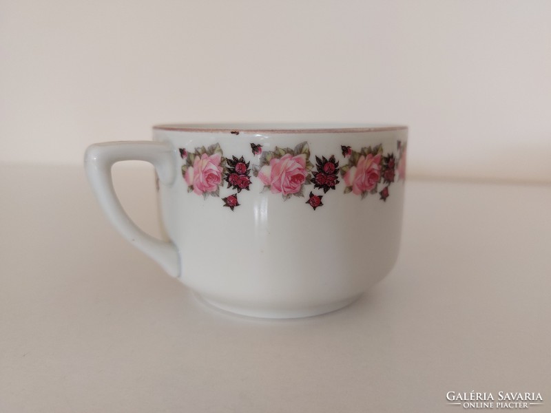 Régi Karlsbadi porcelán rózsás csésze vintage bögre