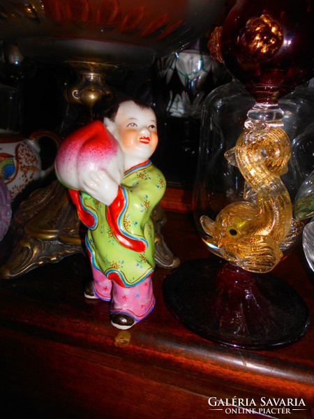 Chinese aprolacé hand-painted display case figure