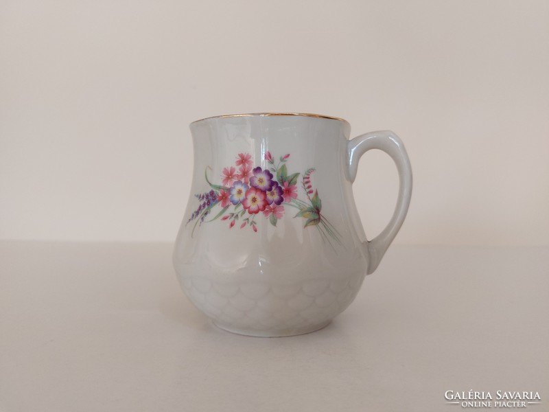 Old drasche porcelain mug floral folk cup vintage belly mug