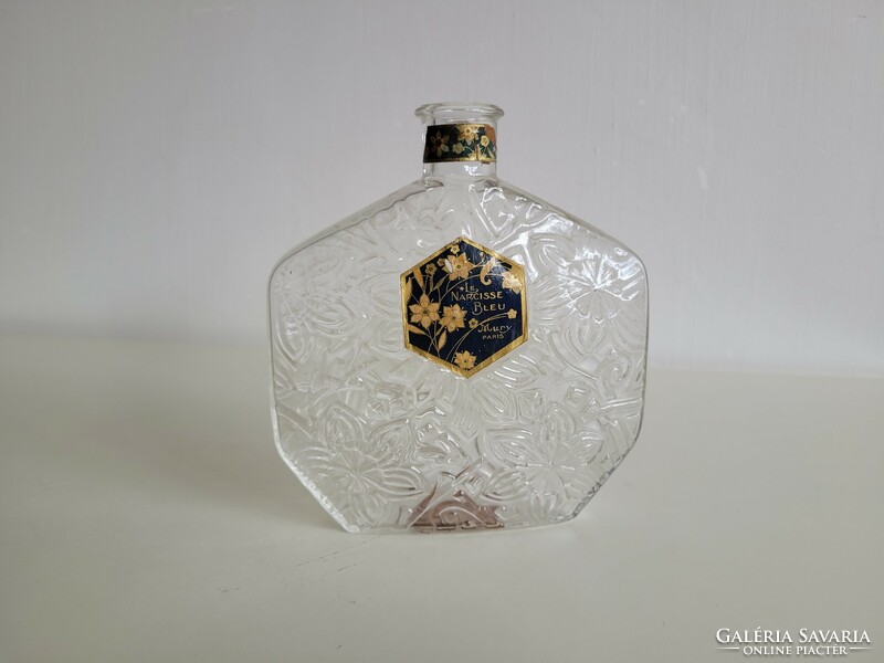 Old large size le narcisse bleu mury paris perfume bottle vintage label cologne bottle