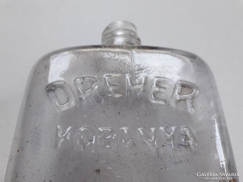 Old glass dreher antal s.R.T. Kőbánya beverage spirit flat bottle