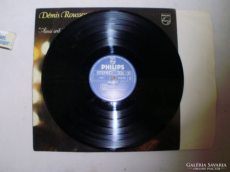 Retro Démis Roussos nagylemez, bakelit lemez, hanglemez