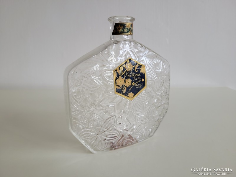 Old large size le narcisse bleu mury paris perfume bottle vintage label cologne bottle