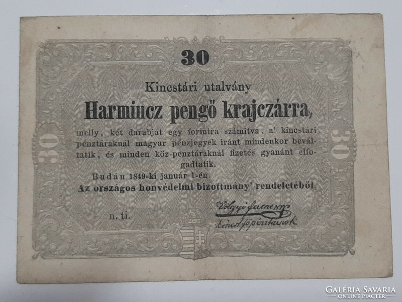30 harmincz pengő krajczárra 1849