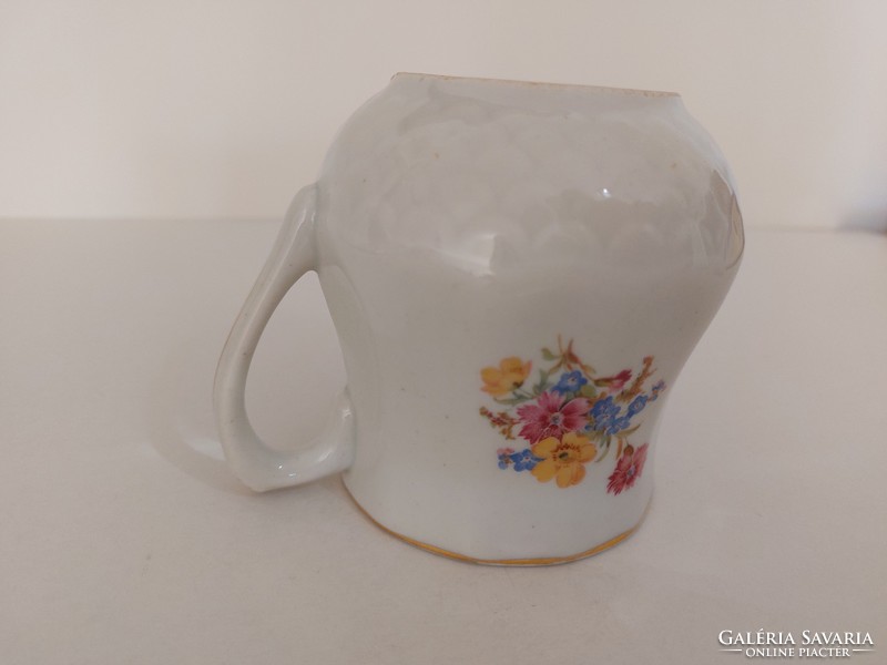 Régi Drasche porcelán bögre virágos népi teás csésze