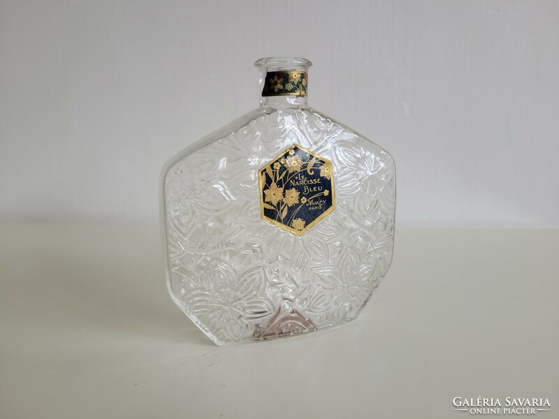 Old large size le narcisse bleu mury paris perfume bottle vintage label cologne bottle