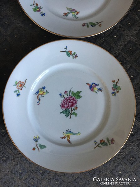 Antique Herend, 6 person plate set - rare bird Victoria motif