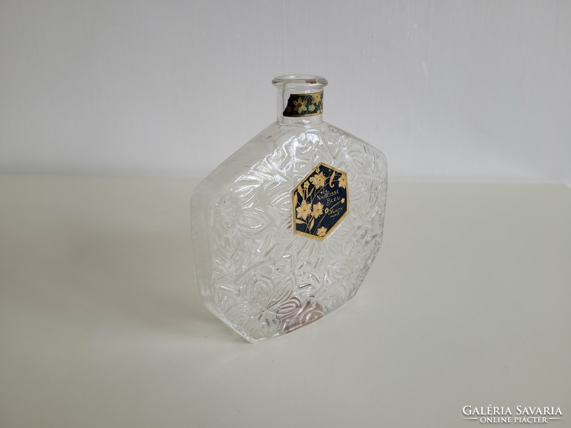 Régi nagy méretű Le Narcisse Bleu Mury Paris parfümös palack vintage címkés kölnis üveg