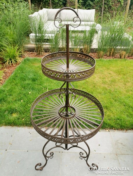 Large wrought iron flower stand