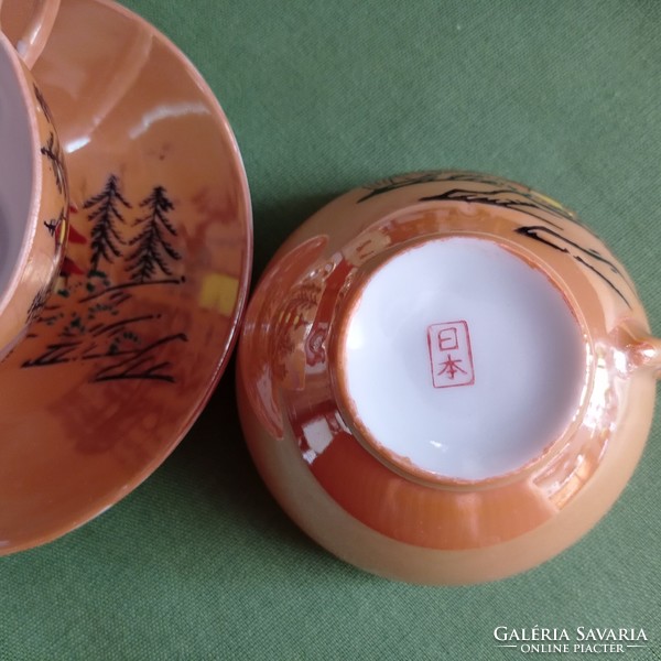 Japán tojáshéj porcelán csésze tányérral