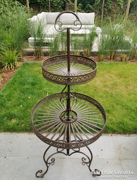 Large wrought iron flower stand