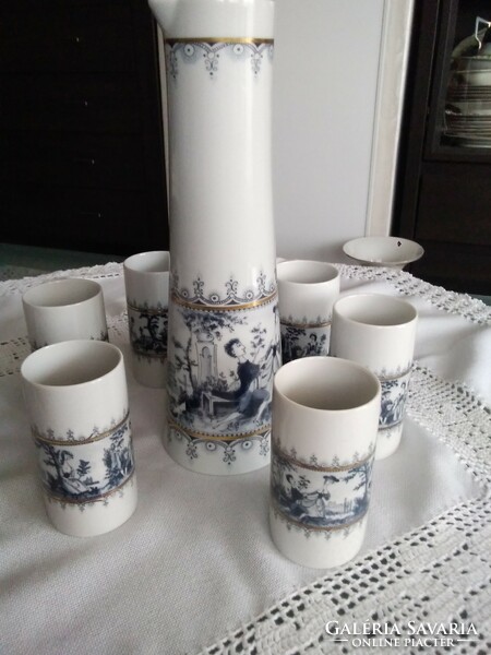 Wallendorf porcelain wine set with love scenes on the side!