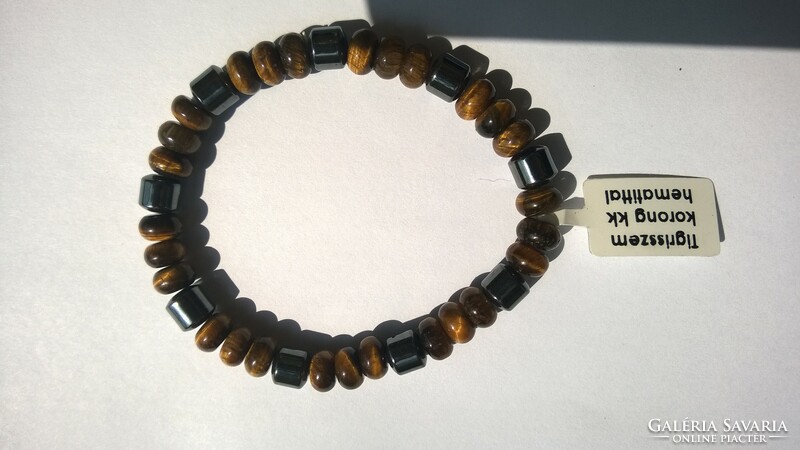 Men's mineral bracelet - for any wrist jasper, onyx, hematite, tiger's eye