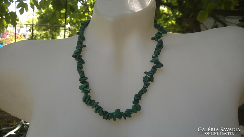Mineral jewelry semi-precious stone - malachite f necklace - necklace blue 50 cm