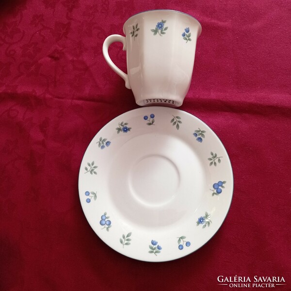 Kék mintás Domestic Master kávés/teás csésze, 2 dl-es, tányérral