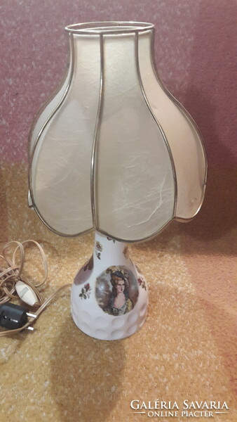 Art Nouveau female portrait porcelain lamp (l2633)