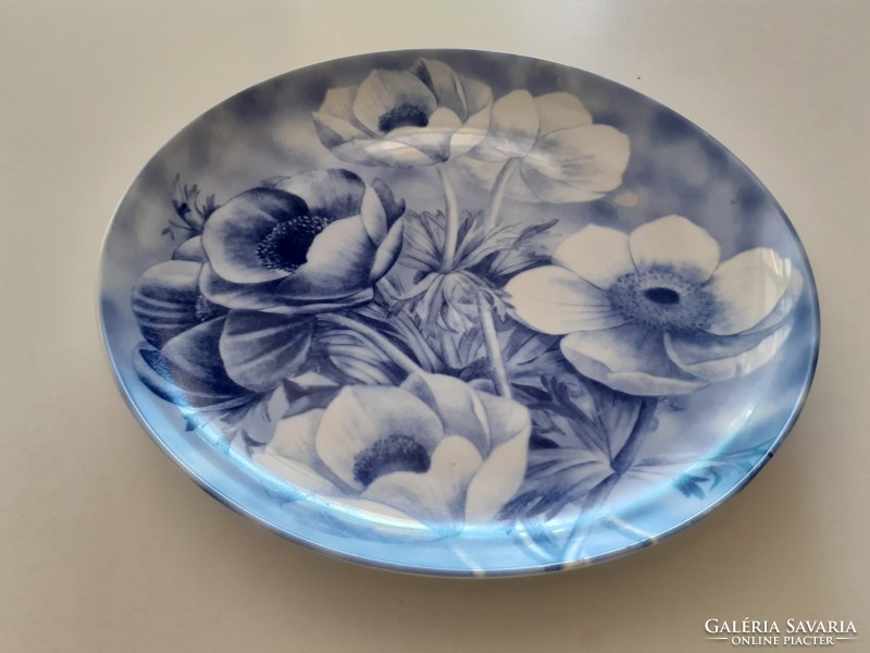 Old plate French porcelain Limoges meadow buttercup decorative plate blue and white floral small plate