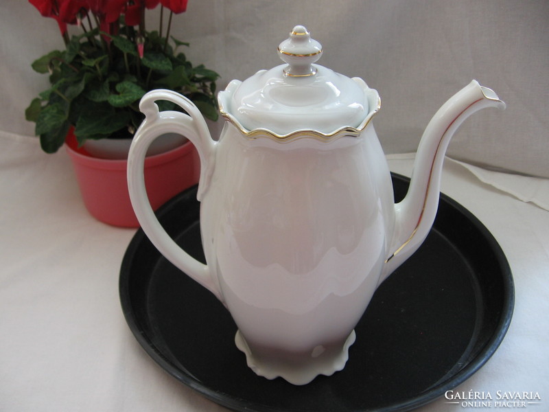 Antique mz Czech porcelain jug gold-white