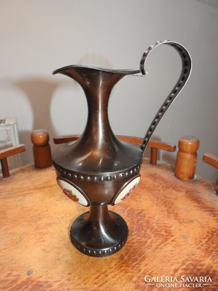 Gobelin inlaid metal carafe - pitcher - jug