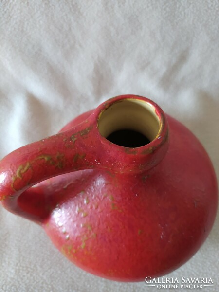 Tófej korsó formájú váza -  jelzett, hibátlan, 20 cm