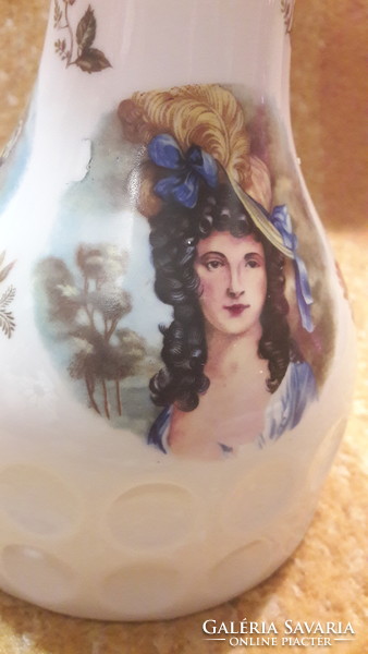 Szecessziós női portrés porcelán lámpa (L2633)