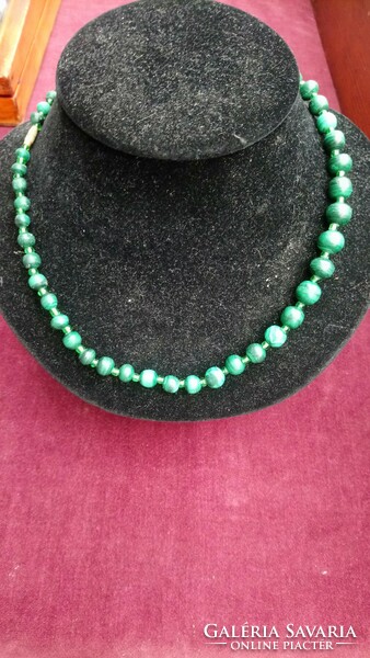 Old beautiful malachite necklace with original clasp