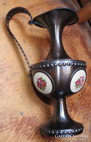 Gobelin inlaid metal carafe - pitcher - jug