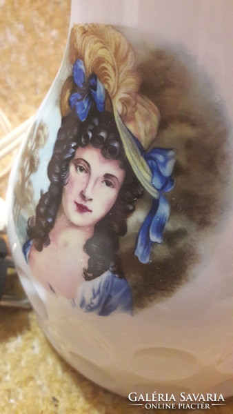 Art Nouveau female portrait porcelain lamp (l2633)