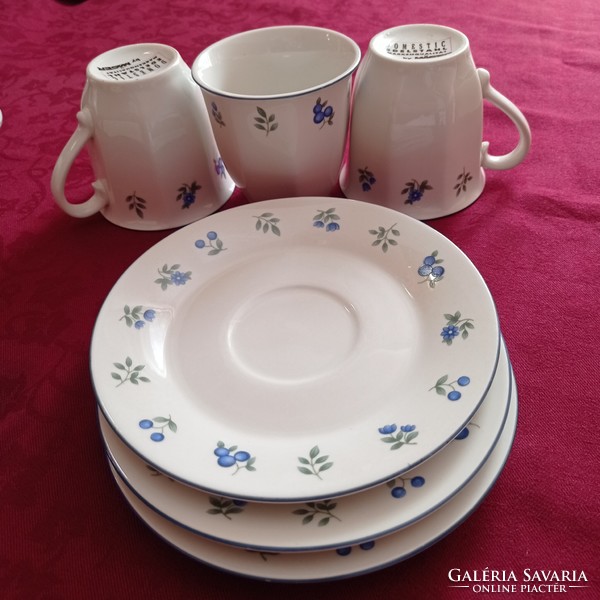 Blue pattern domestic master coffee/tea cup, 2 dl, with plate