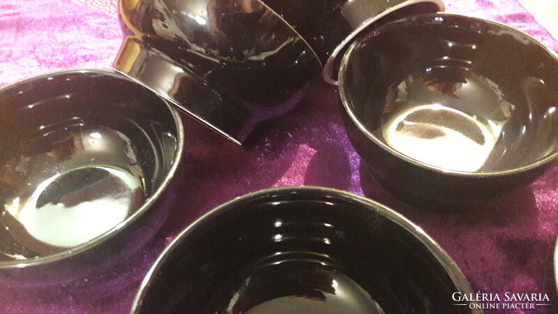 6 black bowls for Halloween party (l2637)