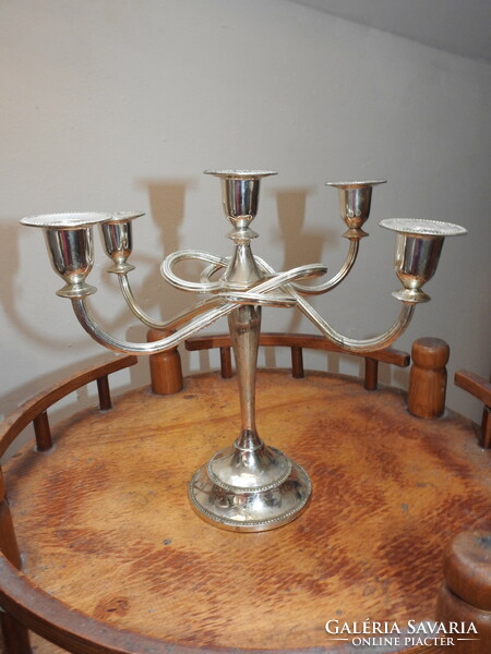Silver-plated modern tendril 5-branch candle holder