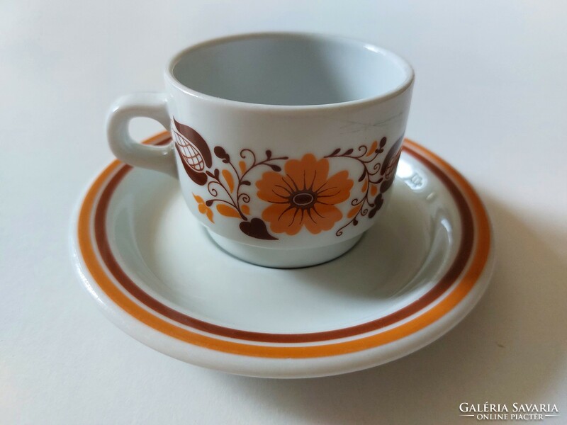 Retro Alföldi porcelán virágos kávés csésze csészealj