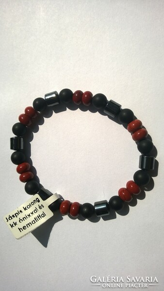 Men's mineral bracelet - for any wrist jasper, onyx, hematite, tiger's eye