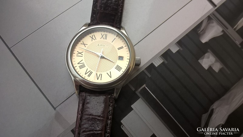 (K) (fq7) aspect by tcm elegant ffi wristwatch with steel casing
