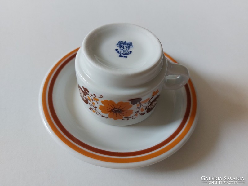 Retro Alföldi porcelán virágos kávés csésze csészealj