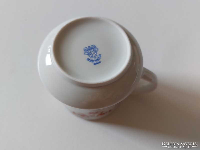 Retro Alföldi porcelán hecsedli bogyómintás kiöntő tejszínes