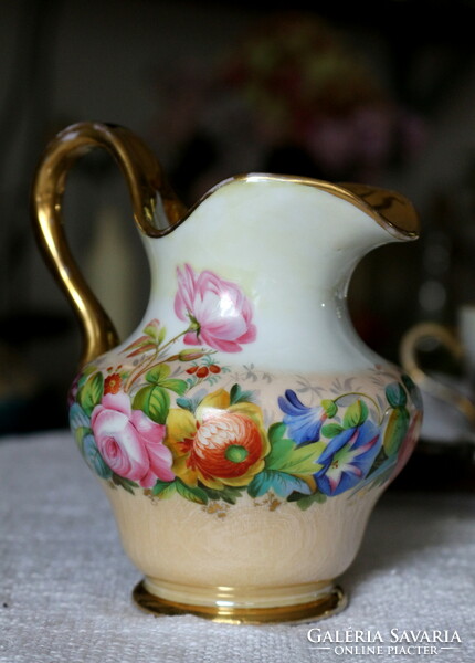 Antique f & m fischer & mieg victorian style hand painted fine china pourer collector's item