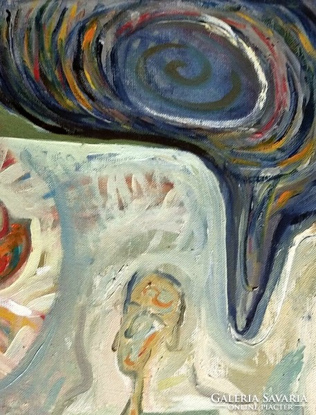 Ughy Miklós: "Magány" -eredeti olaj-vászon festmény 1995-ből